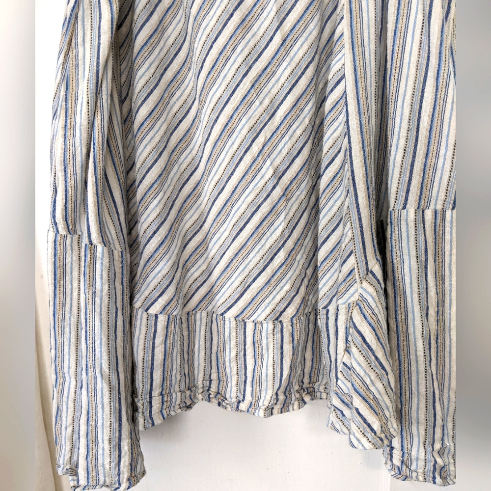 Lane Bryant Women's Linen Blend Pull On Striped Skirt - Picture 4 of 9